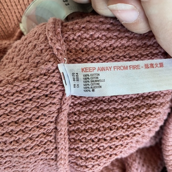 Free People Beach Hailee Sweater Bottoms Pink Coral Wide Leg Knit size M - Picture 10 of 11